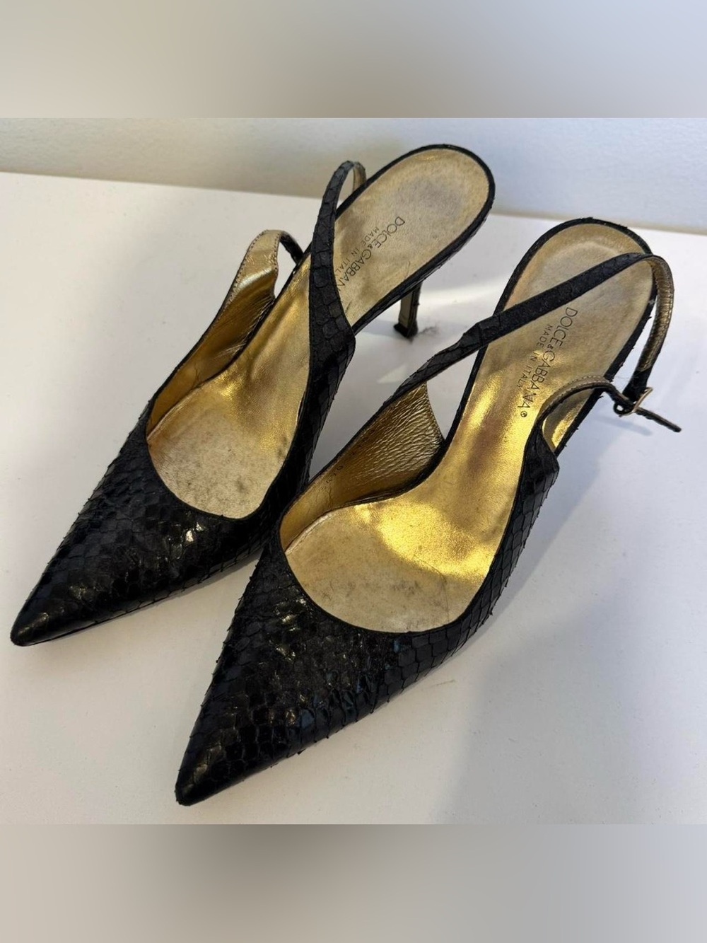 Dolce & Gabbana Black Slingback Heels